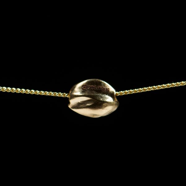 14K GOLD CANNABIS SEED SLIDER AND CHAIN