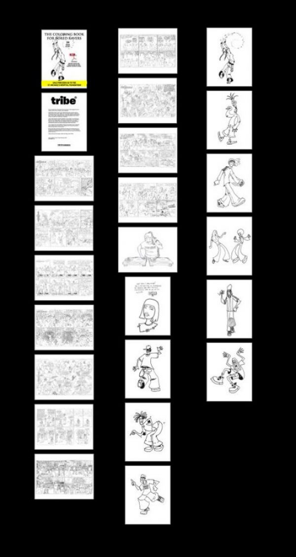 the coloring book for bored ravers thumbnail pages