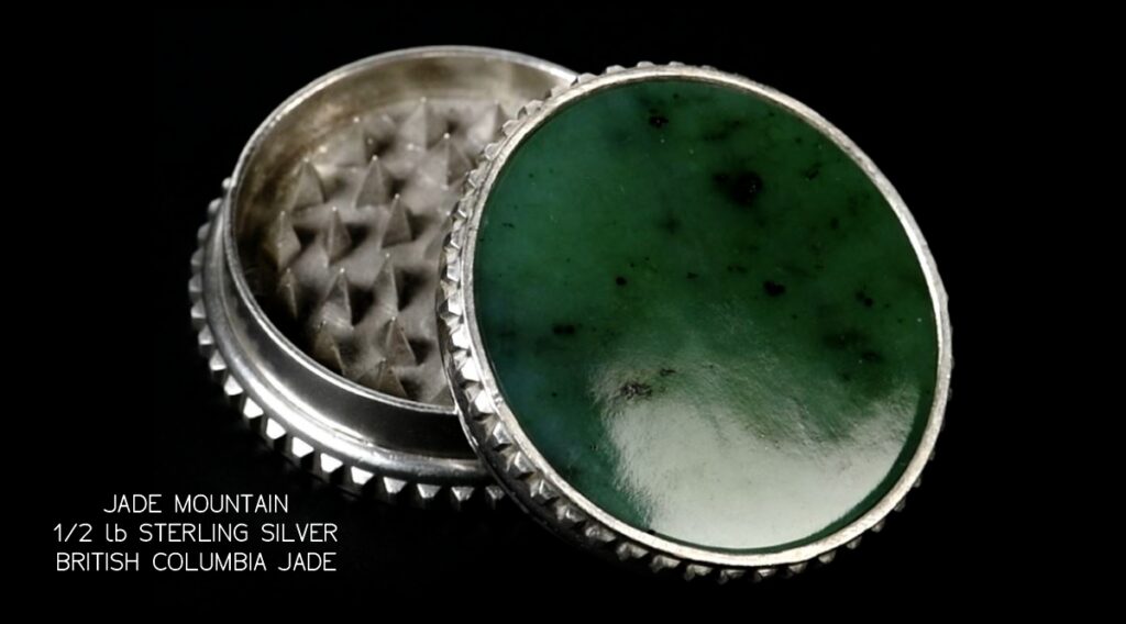luxury cannabis jewelry 1/2 pound sterling silver jade