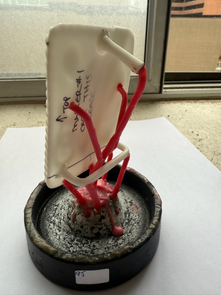 Belt Buckle model with sprues attached