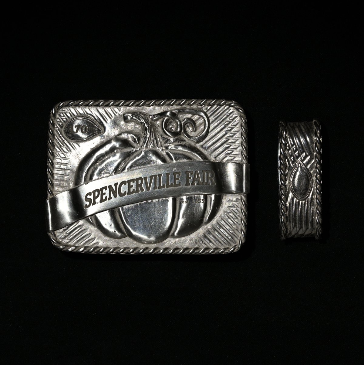 Finished spencerville fair buckle on black velvet